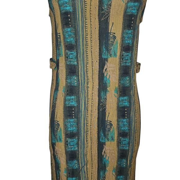 VTG 90s Midi Dress Womens Small Rayon Hippie Indie Goblincore Earthy Festival - Picture 4 of 12